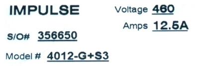 Magnetek 4012-G+S3 label image