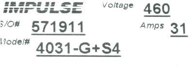 Magnetek 4031-G+S4 label image