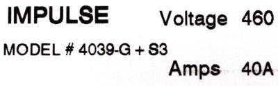 Magnetek 4039-G+S3 label image
