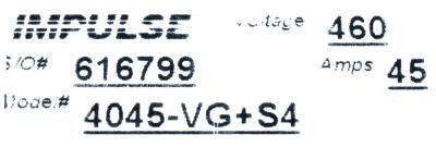 Magnetek 4045-VG+S4 label image