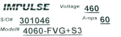 Magnetek 4060-FVG+S3 label image