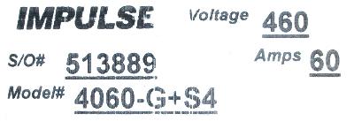 Magnetek 4060-G+S4 label image