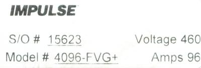 Magnetek 4096-FVG+ label image