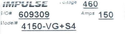 Magnetek 4150-VG+S4 label image