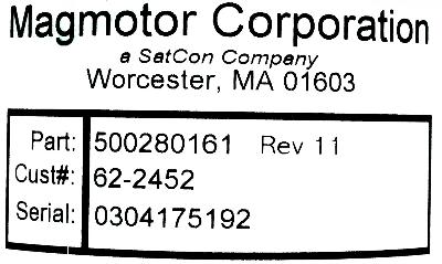Magmotor Technologies Inc 500280161 label image