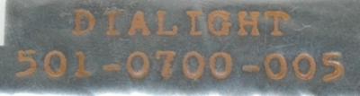 DIALIGHT 501-0700-005 label image