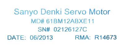 Sanyo Denki 61BM12ABXE11 label image