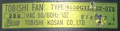 Tobishi Kosan Co 6550G1LF22-0T1 label image