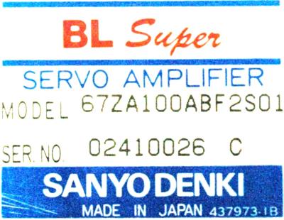 Sanyo Denki 67ZA100ABF2S01 label image