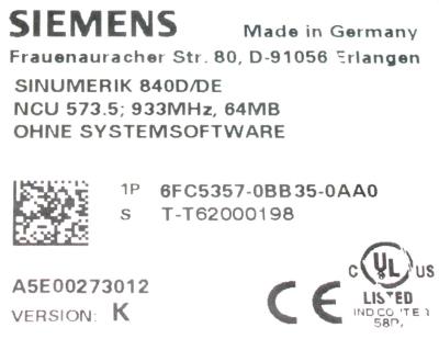 Siemens 6FC5357-0BB35-0AA0 label image