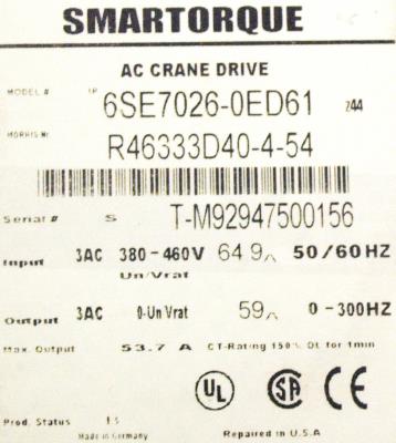 P-H Harnischfeger 6SE7026-0ED61 label image