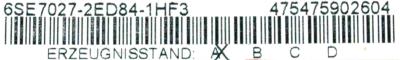 Siemens 6SE7027-2ED84-1HF3 label image