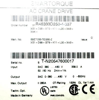 P-H Harnischfeger 6SE7033-7EG60-Z label image