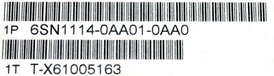 Siemens 6SN1114-0AA01-0AA0 label image