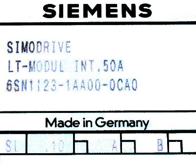 Siemens 6SN1123-1AA00-0CA0 label image