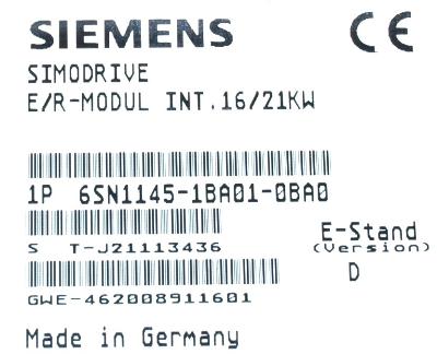 Siemens 6SN1123-1AA00-0LA2 label image
