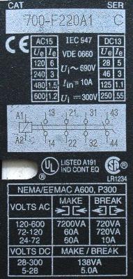 Allen-Bradley 700-F220A1 label image