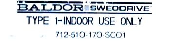 Baldor 712-510-170-S001 label image