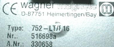 Wagner Magnete 752-LT-F16 label image