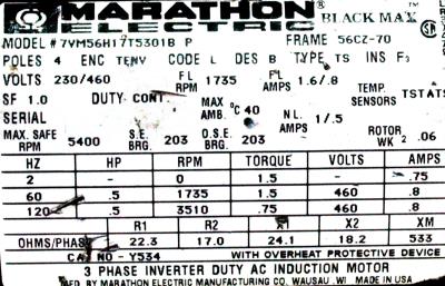 MARATHON 7VM56H17T5301BP label image