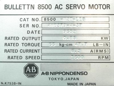A-B NIPPONDENSO 8500-A2D-L1B label image
