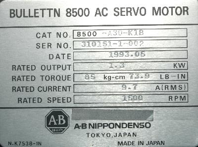 A-B NIPPONDENSO 8500-A3D-K1B label image