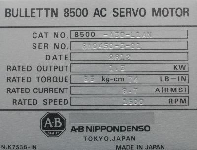 A-B NIPPONDENSO 8500-A3D-L1AN label image