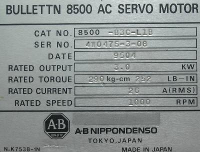 A-B NIPPONDENSO 8500-B3C-L1B label image
