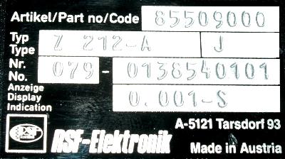 RSF-Elektronik 85509000 label image