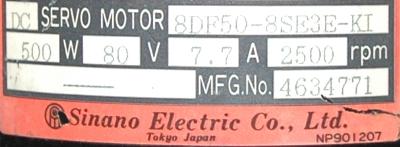 New Refurbished Exchange Repair  Sinano Electric Co. Motors-DC Servo 8DF50-8SE3E-KI Precision Zone