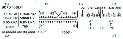 Square D 9070T50D1 label image
