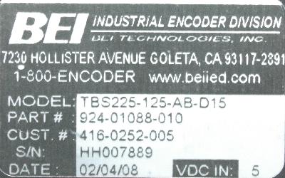 BEI ELECTRONICS 924-01088-010 label image