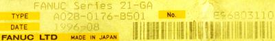 Fanuc A02B-0176-B501 label image