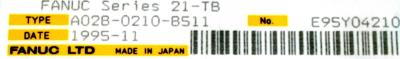 Fanuc A02B-0210-B511 label image