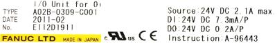 Fanuc A02B-0309-C001 label image