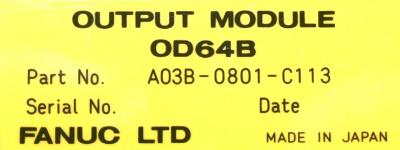 Fanuc A03B-0801-C113 label image