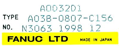 Fanuc A03B-0807-C156 label image