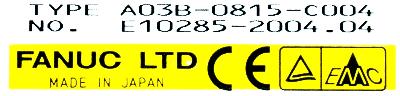 Fanuc A03B-0815-C004 label image