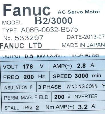 Fanuc A06B-0032-B575 label image
