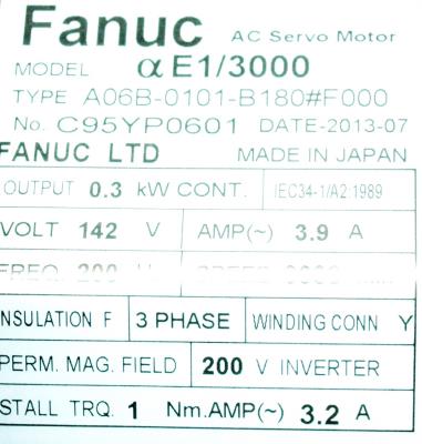 Fanuc A06B-0101-B180-F000 label image