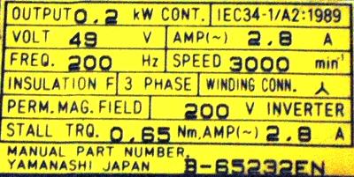 Fanuc A06B-0113-B075-0008 back image