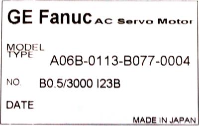 Fanuc A06B-0113-B077-0004 label image