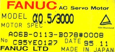 New Refurbished Exchange Repair  Fanuc Motors-AC Servo A06B-0113-B078-0008 Precision Zone