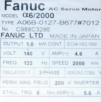 Fanuc A06B-0127-B677-7012 label image