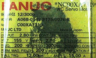 New Refurbished Exchange Repair  Fanuc Motors-AC Servo A06B-0143-B175-0075 Precision Zone