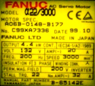 Fanuc A06B-0148-B177 label image