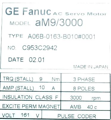Fanuc A06B-0163-B010-0001 label image