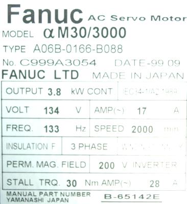 Fanuc A06B-0166-B088 label image