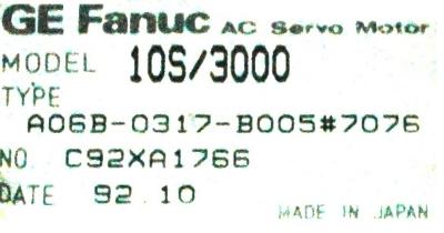 New Refurbished Exchange Repair  Fanuc Motors-AC Servo A06B-0317-B005-7076 Precision Zone