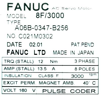 Fanuc A06B-0347-B256 label image
